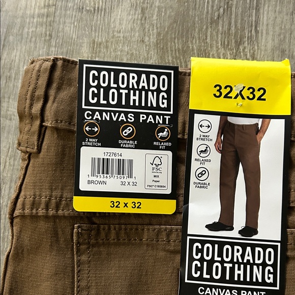 New Colorado Men's Brown Canvas Pants - Picture 2 of 7